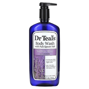Dr. Teal's, гель для душа с чистой английской солью, успокаивающий и сон, 710 мл (24 жидк. унции)