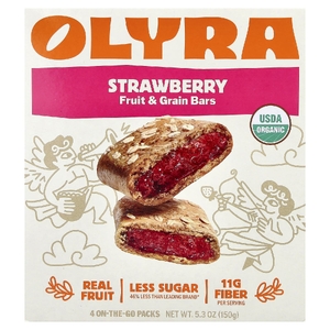 Olyra, фруктово-зерновые батончики, со вкусом клубники, 4 упаковки по 37,5 г (1,32 унции)