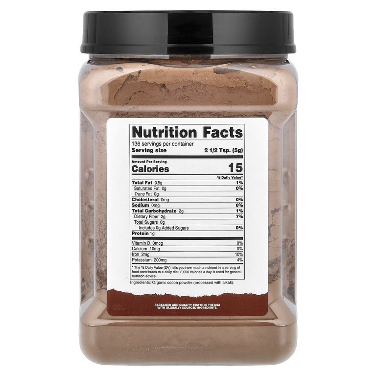 Nutricost, Pantry, органический какао-порошок, без подсластителей, 680 г (24,3 унции)