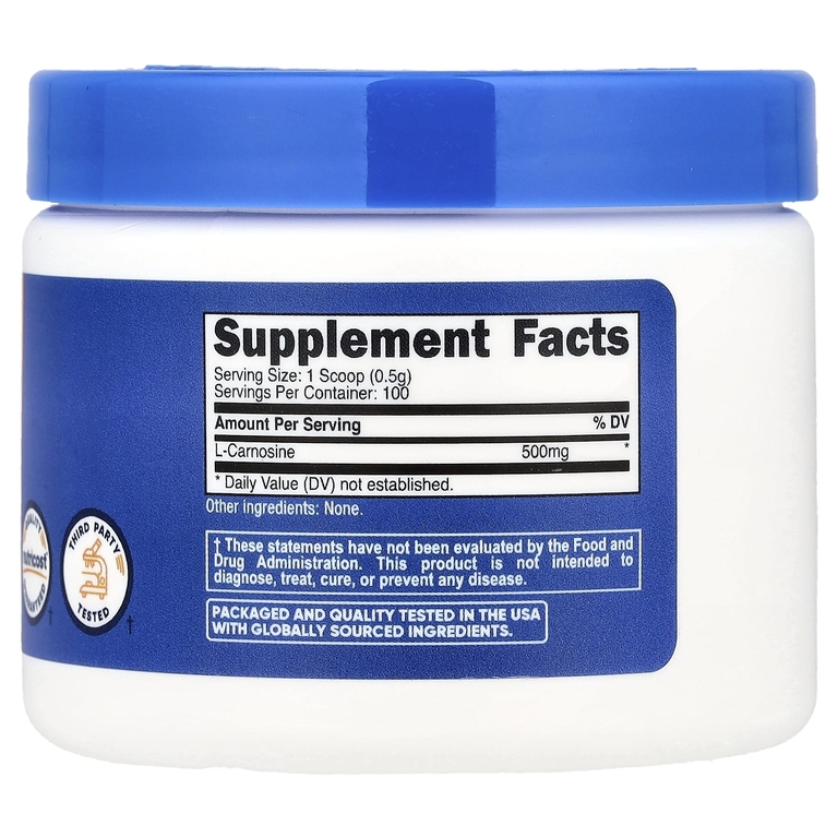 Nutricost, L-карнозин, без добавок, 50 г (1,8 унции)