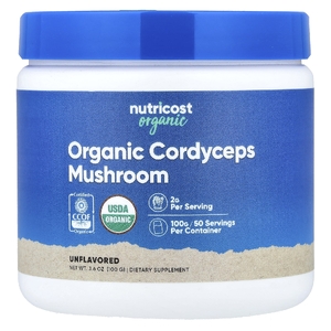 Nutricost, органический гриб кордицепс, без добавок, 100 г (3,6 унции)