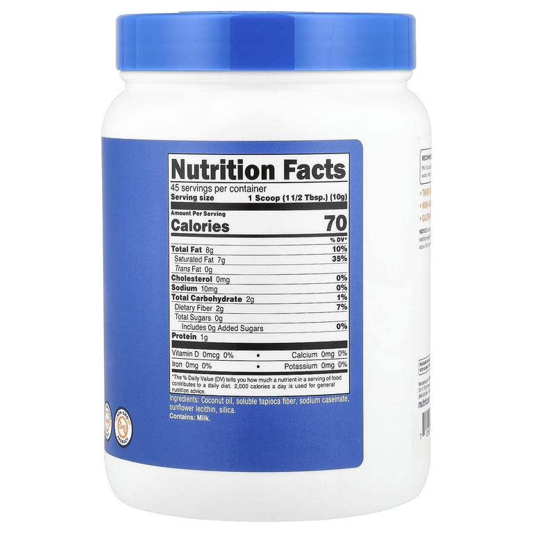 Nutricost, Кокосовое масло в порошке без вкуса, 454 г (16,2 унции)
