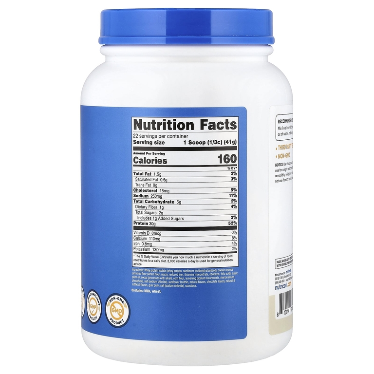Nutricost, изолят сывороточного протеина, печенье и крем, 907 г (2 фунта)