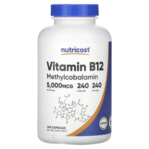 Nutricost, витамин B12, 5000 мкг, 240 капсул