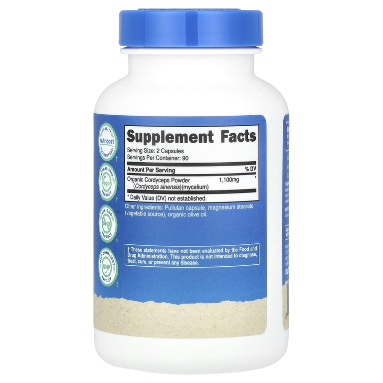Nutricost, Гриб кордицепс, 180 капсул (550 мг в 1 капсуле)