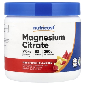 Nutricost, цитрат магния, фруктовый пунш, 250 г (8,9 унции) (Товар снят с продажи) 