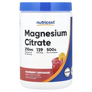 Nutricost, цитрат магния, со вкусом малинового лимонада, 500 г (17,9 унции)