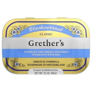 Grether's Pastilles, для горла и голоса, черная смородина, 24 пастилки