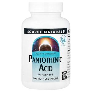 Source Naturals, пантотеновая кислота, 100 мг, 250 таблеток