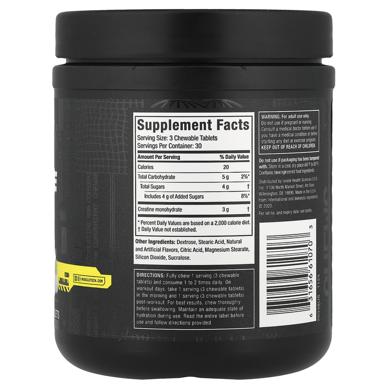 MuscleTech, Creatine Chews, Citrus Burst, 90 жевательных таблеток (1 г в каждой таблетке)