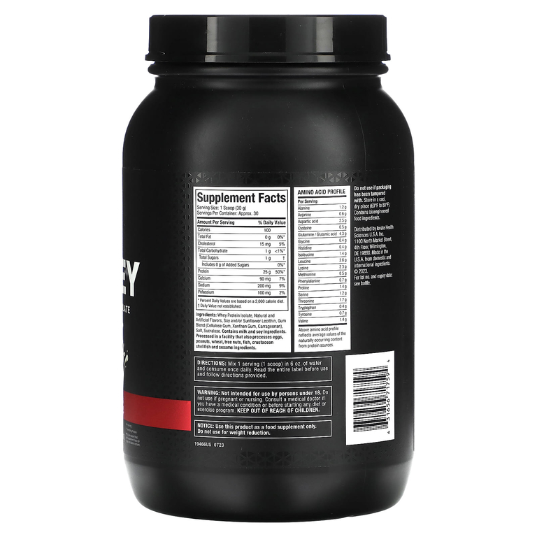 MuscleTech, IsoWhey, 100% изолят сывороточного протеина, со вкусом ванили, 907 г (2 фунта) (Товар снят с продажи) 