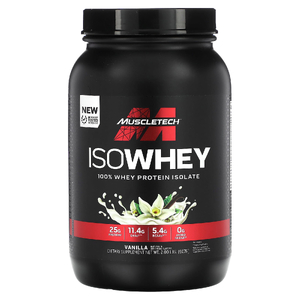 MuscleTech, IsoWhey, 100% изолят сывороточного протеина, со вкусом ванили, 907 г (2 фунта) (Товар снят с продажи) 