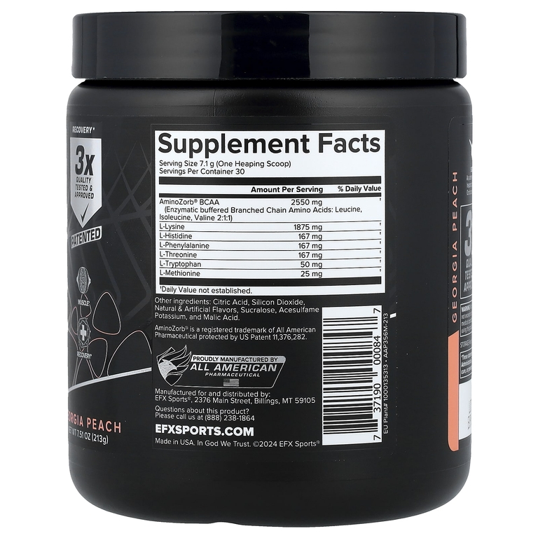 EFX Sports, EAA, грузинский персик, 213 г (7,51 унции)