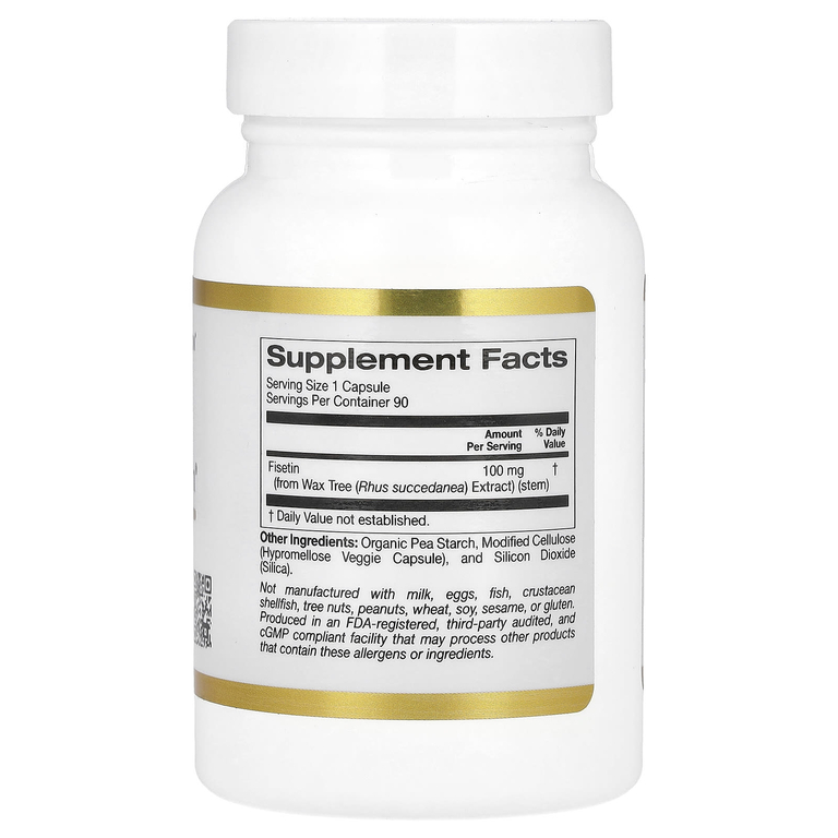 California Gold Nutrition, физетин, 100 мг, 90 растительных капсул