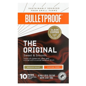 BulletProof, кофе в капсулах, средней обжарки, 10 капсул, 11 г (0,39 унции) каждая (Товар снят с продажи) 