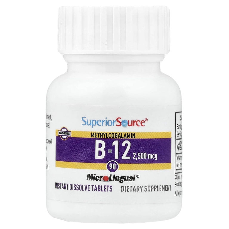 Superior Source, Метилкобаламин B12, 2500 мкг, 90 растворимых таблеток MicroLingual®