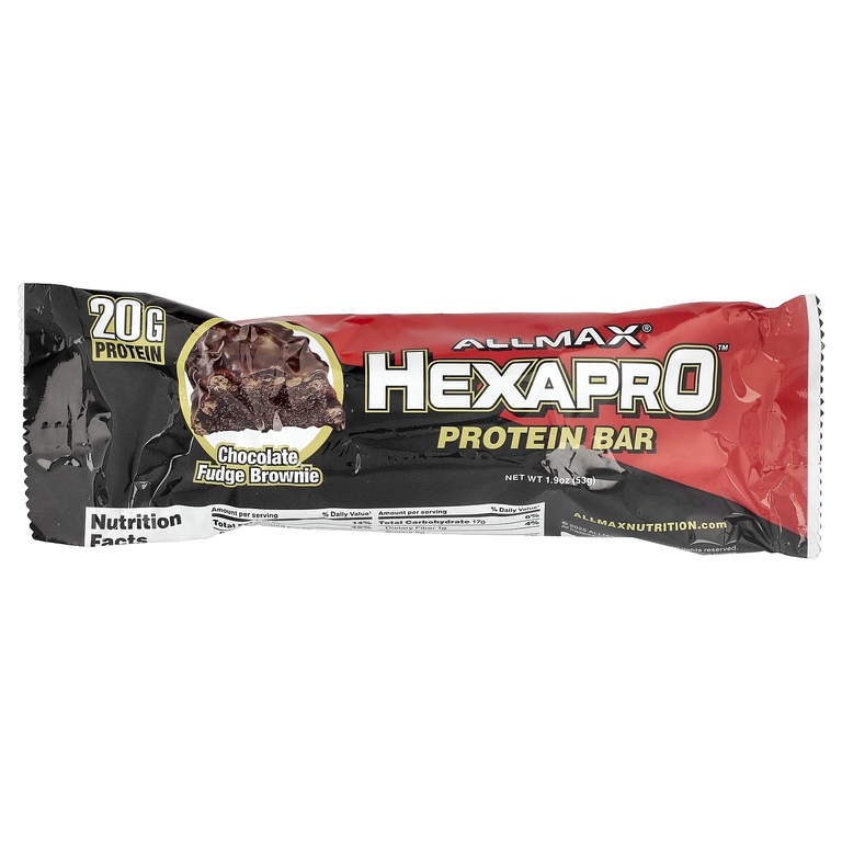 ALLMAX, Hexapro™, протеиновый батончик, брауни с шоколадной помадкой, 12 батончиков по 53 г (1,9 унции) (Товар снят с продажи) 