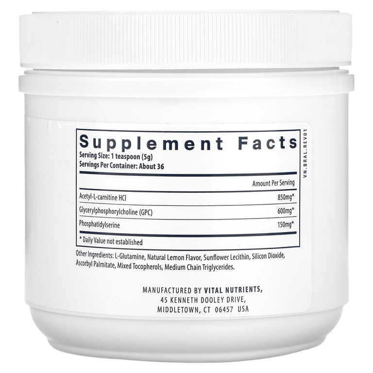 Vital Nutrients, Vital Brain Powder, со вкусом лимона, 180 г (6,3 унции) (Товар снят с продажи) 