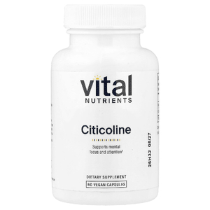 Vital Nutrients, цитиколин, 60 веганских капсул