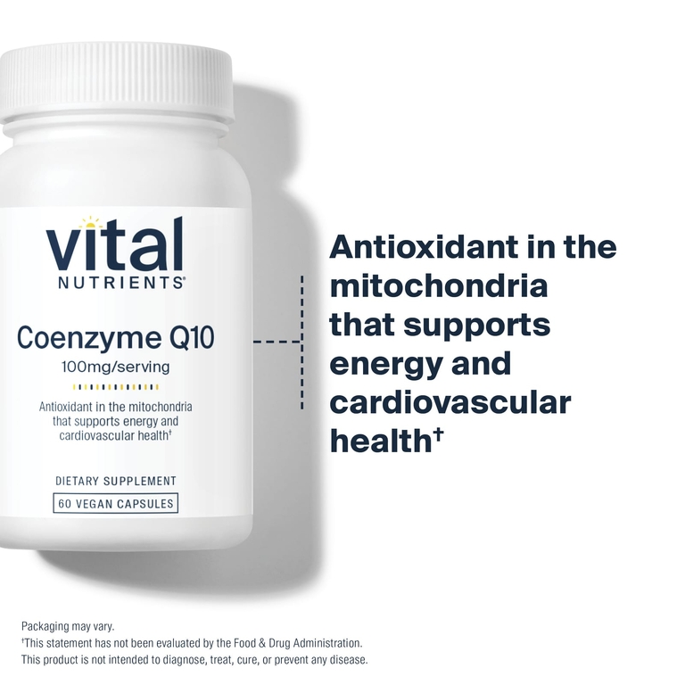 Vital Nutrients, коэнзим Q10, 100 мг, 60 веганских капсул