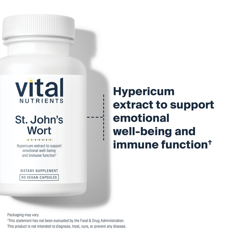 Vital Nutrients, зверобой, 90 веганских капсул (300 мг в 1 капсуле) (Товар снят с продажи) 