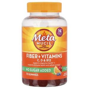 Metamucil, клетчатка и витамины, C, D и B12, цитрусовые, 72 жевательные таблетки