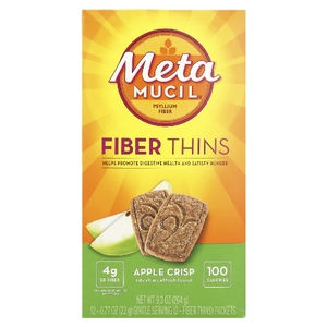 Metamucil, Fibre Thins, яблочный и хрустящий продукт, 12 пакетиков по 22 г (0,77 унции)