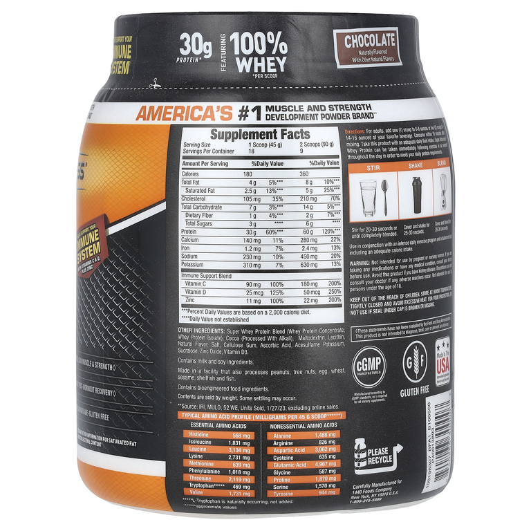 Body Fortress, Super Advanced Whey Protein, улучшенный сывороточный протеин, со вкусом шоколада, 810 г (1,78 фунта)