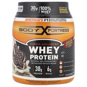 Body Fortress, суперусовершенствованный сывороточный протеин, печенье со сливками, 810 г