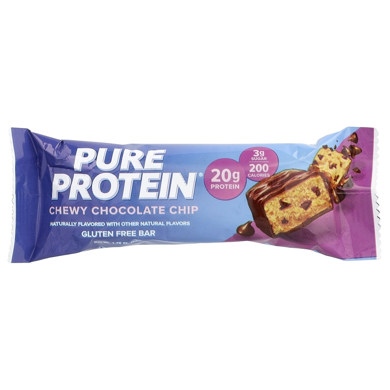 Pure Protein, батончик без глютена, жевательная шоколадная крошка, 12 батончиков по 50 г (1,76 унции)