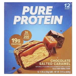 Pure Protein, батончик без глютена, шоколад с соленой карамелью, 12 батончиков по 50 г (1,76 унции)