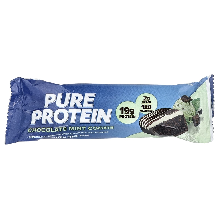 Pure Protein, батончик без глютена, со вкусом шоколадно-мятного печенья, 12 батончиков по 50 г (1,76 унции)