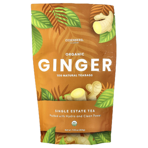 Cederberg Tea Co, Чай Single Estate, органический имбирь без кофеина, 100 пакетиков натурального чая, 200 г (7,05 унции)