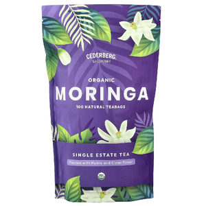 Cederberg Tea Co, Чай Single Estate, органическая моринга без кофеина, 100 пакетиков натурального чая, 200 г (7,05 унции)
