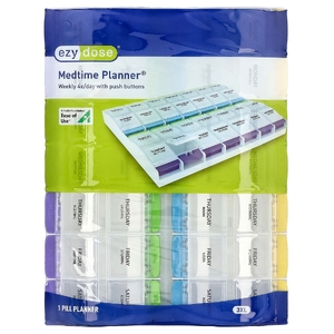 Ezy Dose, Medtime Planner®  Weekly 4 раза в день с кнопками, 3XL, 1