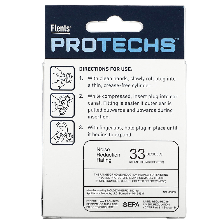 Flents, Protechs, беруши из поролона, 10 пар в футляре (Товар снят с продажи) 