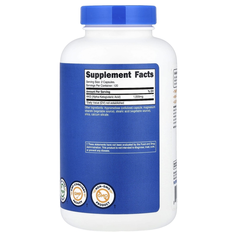 Nutricost, АКГ (альфа-кетоглутаровая кислота), 240 капсул (500 мг в 1 капсуле)
