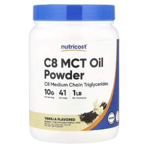 Nutricost, C8 MCT, порошок из масла, ваниль, 454 г (1 фунт)