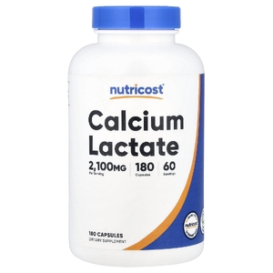 Nutricost, Лактат кальция, 180 капсул (700 мг на капсулу)
