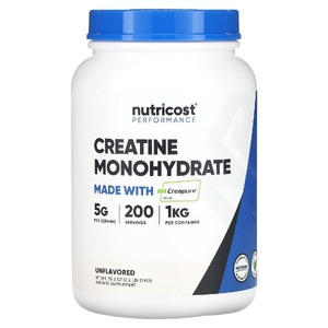 Nutricost, Performance, моногидрат креатина, на основе Creapure®, без добавок, 1 кг (35,3 унции) (Товар снят с продажи) 