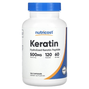 Nutricost, Кератин, 120 капсул (250 мг в каждой капсуле)