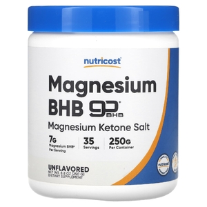 Nutricost, Магний BHB, goBHB®, без добавок, 250 г (8,8 унции)