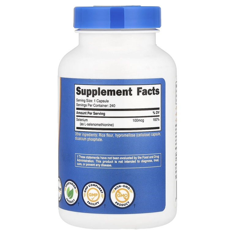 Nutricost, селен, 100 мкг, 240 капсул