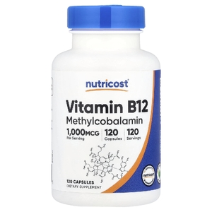 Nutricost, витамин B12, 1000 мкг, 120 капсул