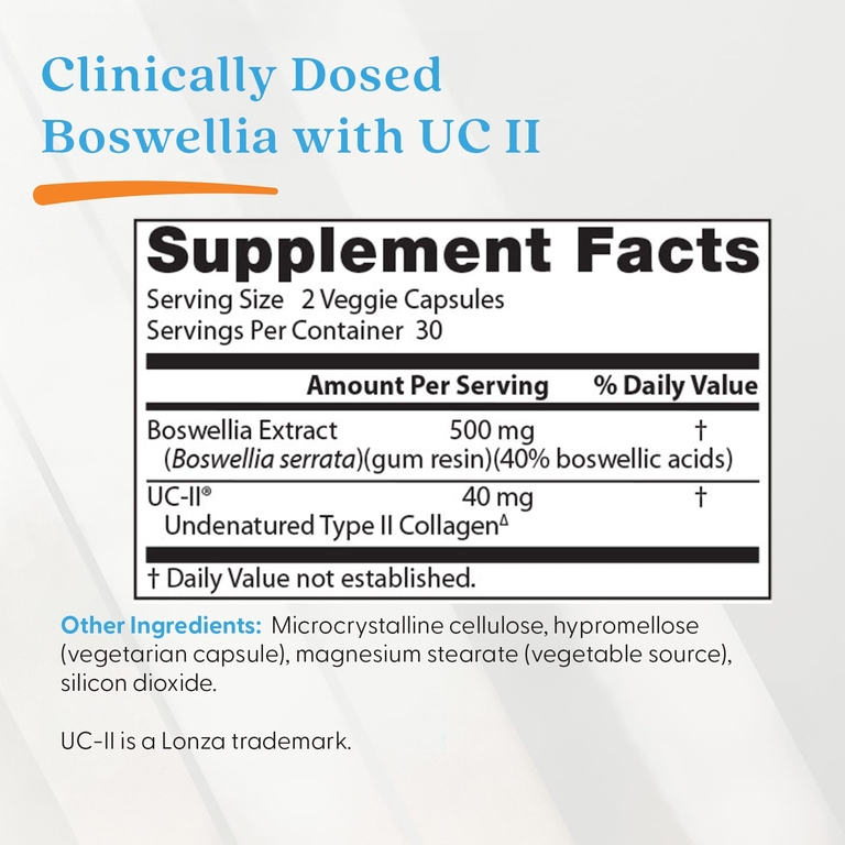 Doctor's Best, босвеллия и UC-II®, 60 растительных капсул