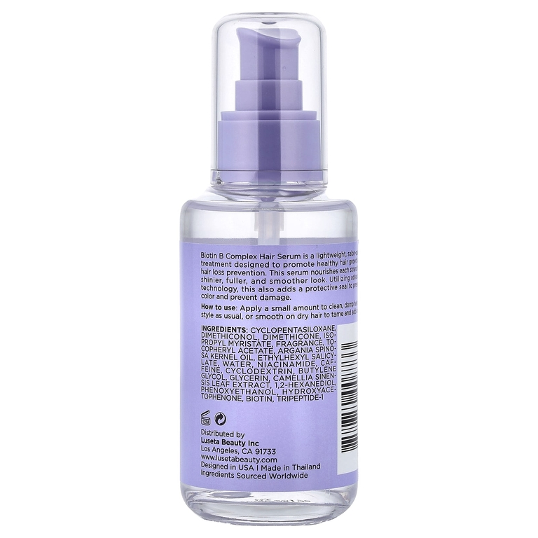 Luseta Beauty, Сыворотка для густоты волос с биотином и комплексом витаминов B, для тонких и сухих волос, 3,38 жидк. унций (100 мл)