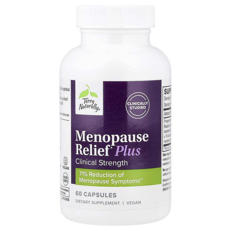 Terry Naturally, Menopause Relief Plus, средство для поддержки в период менопаузы, 60 капсул