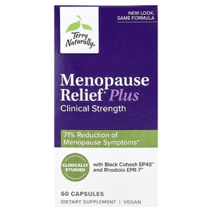 Terry Naturally, Menopause Relief Plus, средство для поддержки в период менопаузы, 60 капсул