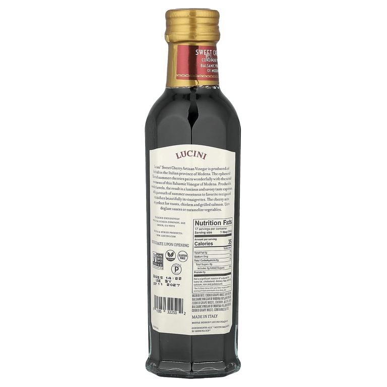 Lucini, ремесленный уксус, со вкусом черешни, 250 мл (8,5 жидк. унции)