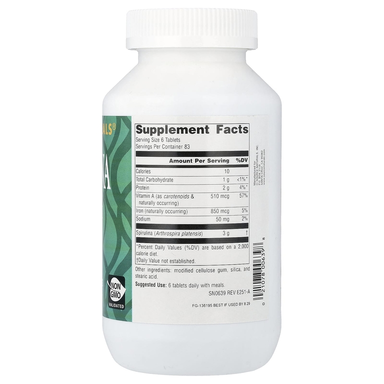Source Naturals, спирулина, 500 таблеток